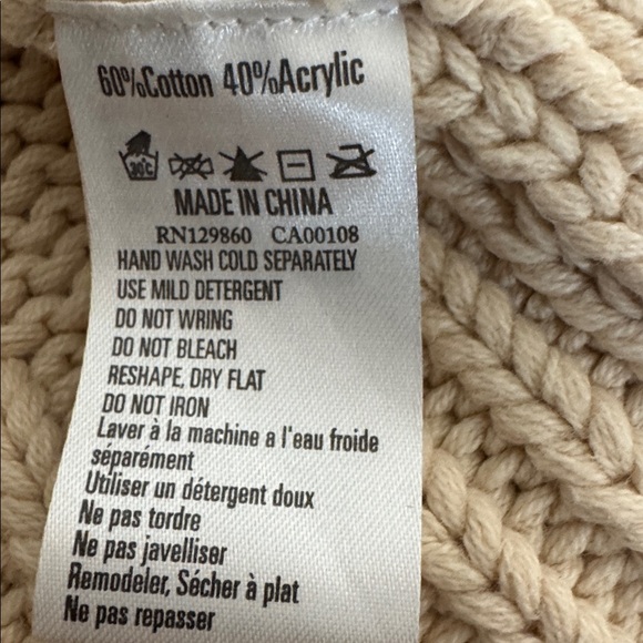 Rhythm made for adventure cotton blend heavy knitted Tan Cardigan size large - Picture 4 of 4